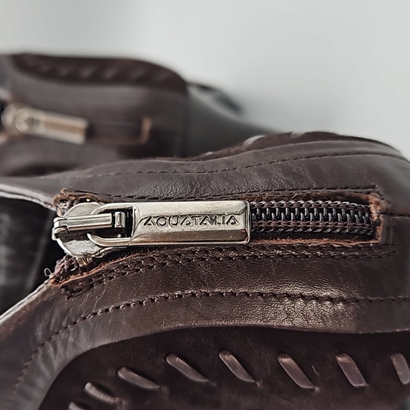 Aquatalia Marvin K Riley Dark Brown Suede Back Zipper Ankle Boots Women 10.5 - Picture 9 of 13